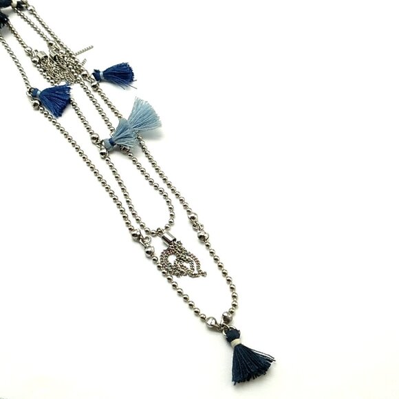 LOFT Long Tassel Necklace Silver Ball Chain 36 inches NWOT - Picture 15 of 16